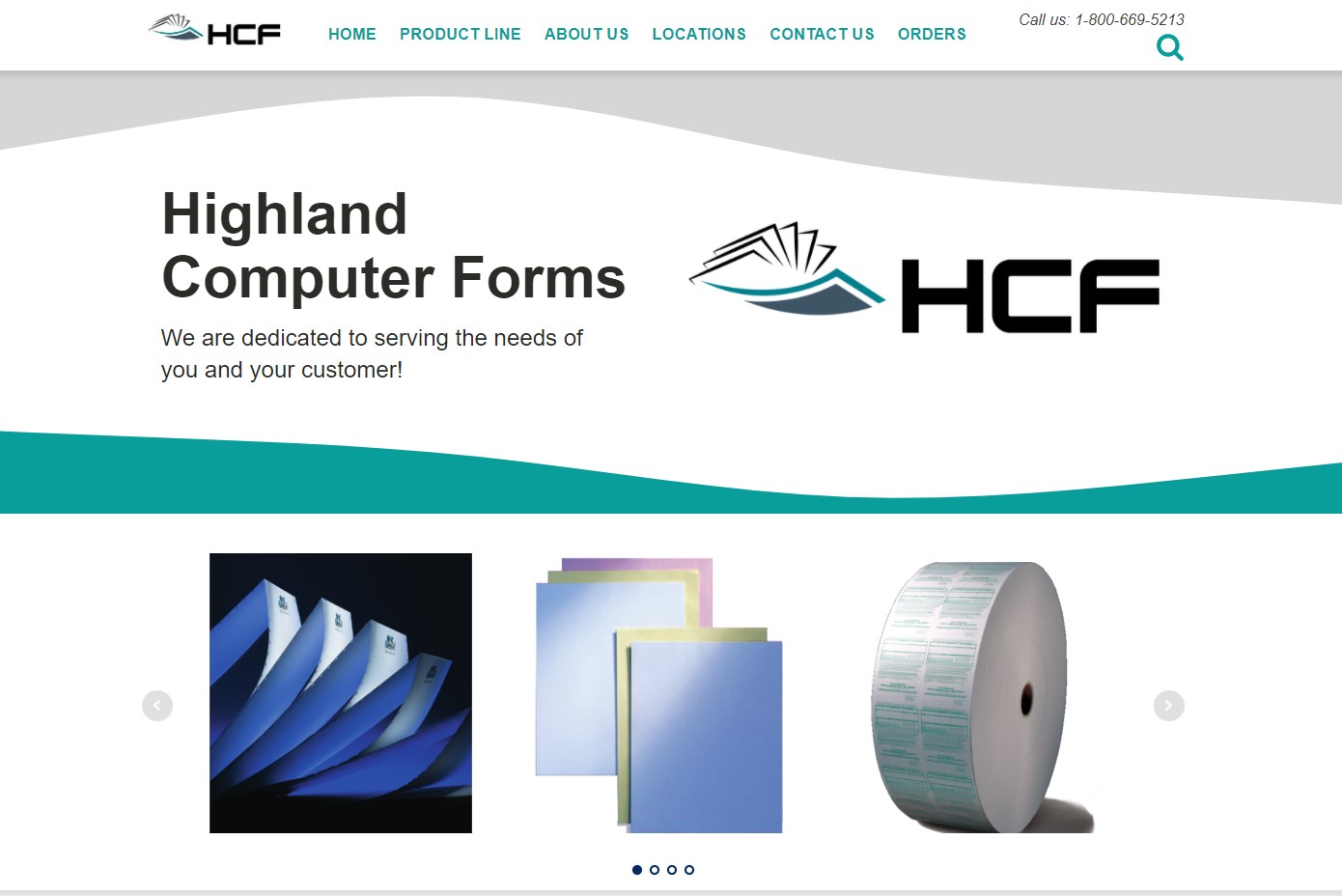 The homepage of Highland Computer Forms