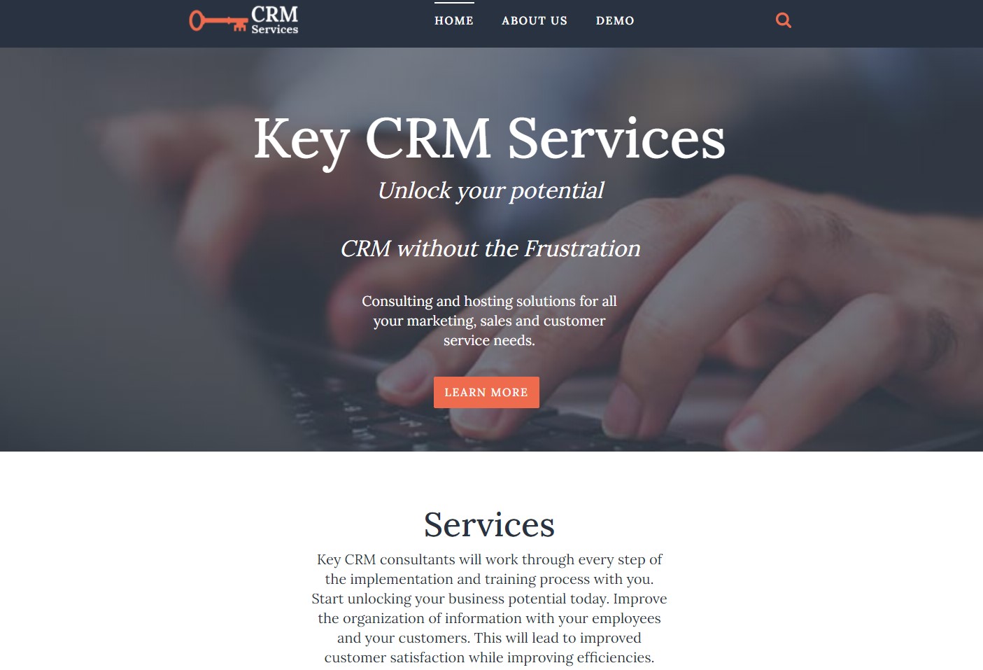 Key CRM Services homepage